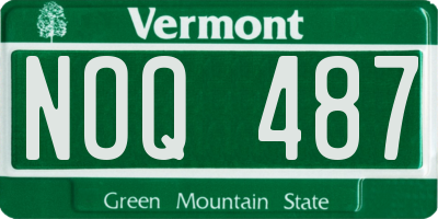 VT license plate NOQ487