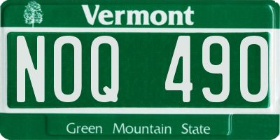 VT license plate NOQ490
