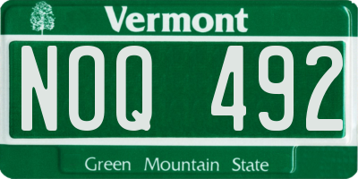 VT license plate NOQ492