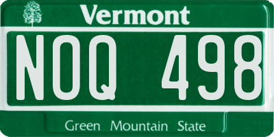VT license plate NOQ498