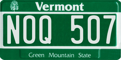 VT license plate NOQ507