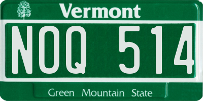 VT license plate NOQ514