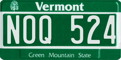 VT license plate NOQ524