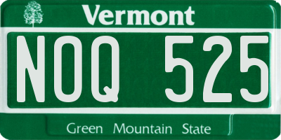 VT license plate NOQ525