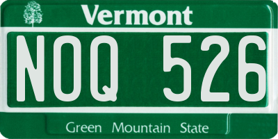 VT license plate NOQ526