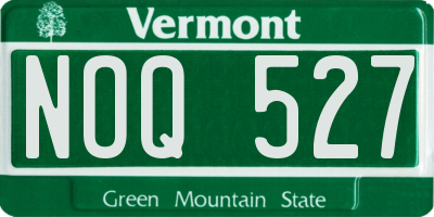 VT license plate NOQ527