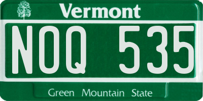 VT license plate NOQ535