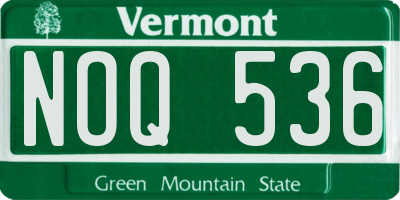 VT license plate NOQ536