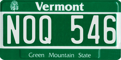 VT license plate NOQ546