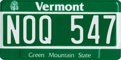 VT license plate NOQ547