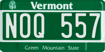 VT license plate NOQ557