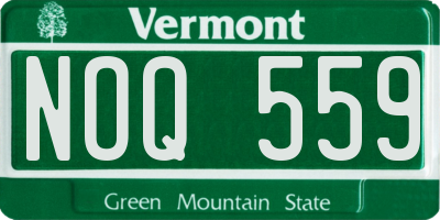 VT license plate NOQ559