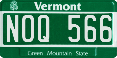 VT license plate NOQ566