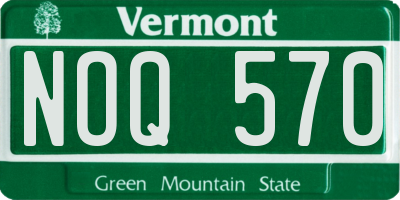 VT license plate NOQ570