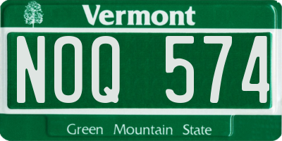 VT license plate NOQ574