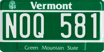 VT license plate NOQ581