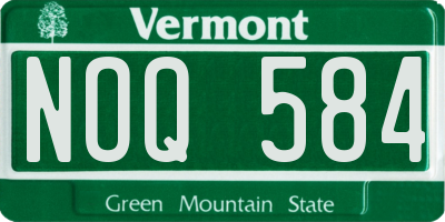 VT license plate NOQ584