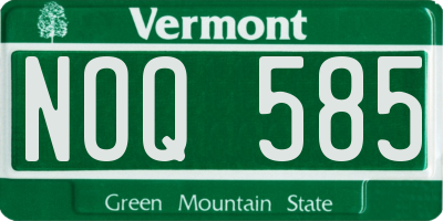 VT license plate NOQ585