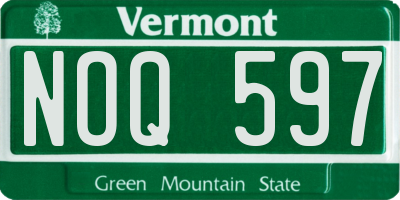 VT license plate NOQ597