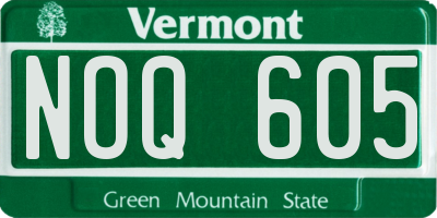 VT license plate NOQ605