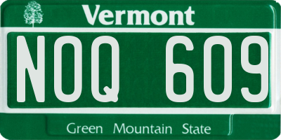 VT license plate NOQ609
