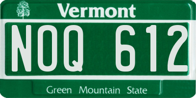VT license plate NOQ612