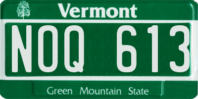 VT license plate NOQ613