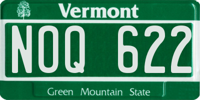 VT license plate NOQ622