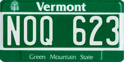 VT license plate NOQ623