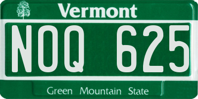 VT license plate NOQ625