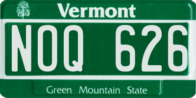 VT license plate NOQ626