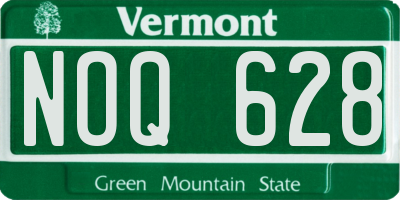 VT license plate NOQ628