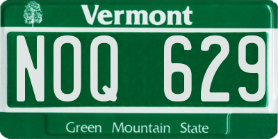 VT license plate NOQ629