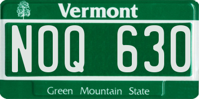 VT license plate NOQ630