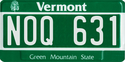 VT license plate NOQ631