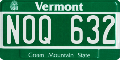 VT license plate NOQ632