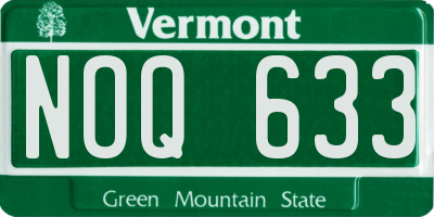 VT license plate NOQ633