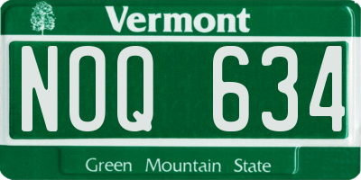 VT license plate NOQ634