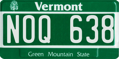 VT license plate NOQ638