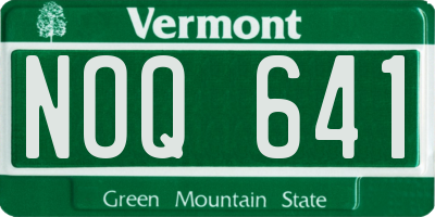 VT license plate NOQ641
