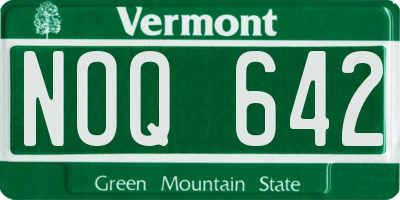 VT license plate NOQ642