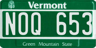 VT license plate NOQ653
