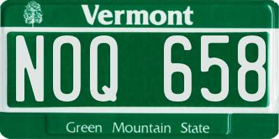 VT license plate NOQ658