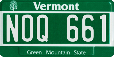 VT license plate NOQ661