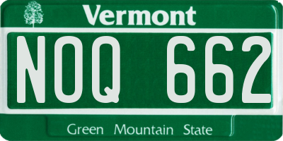 VT license plate NOQ662