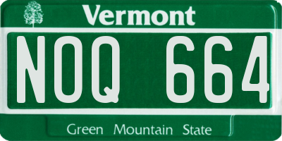 VT license plate NOQ664