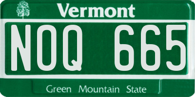VT license plate NOQ665