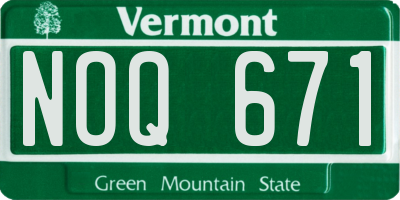 VT license plate NOQ671