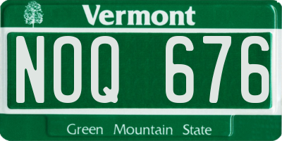 VT license plate NOQ676