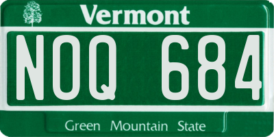 VT license plate NOQ684